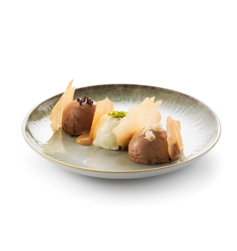 Chocolat lover - trio van chocolademousse crunch van cookies