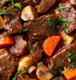 Pot-au-feu van hert en everzwijn met fourchette