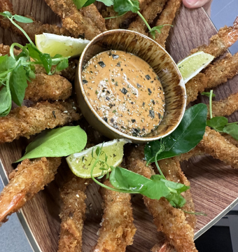 Nobashi garnalen - curry tempura sweet & spice 